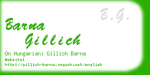 barna gillich business card